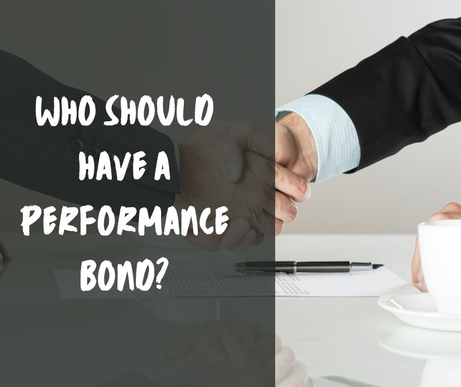 Who should have a Performance Bond? - A businessman and a surety agent shaking hands because the surety bond application is done.